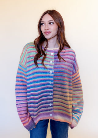 TWENTIFOURTH Women's Somewhere Over the Rainbow Knit Cardigan
