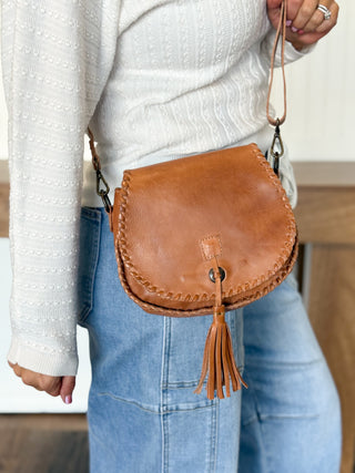 BedStu Half Moon Bag, Tan Rustic