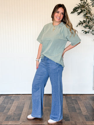 High-Rise Wide-Leg Joggers