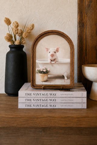 Pig in the Tub Arch Framed Art 8.25x11"