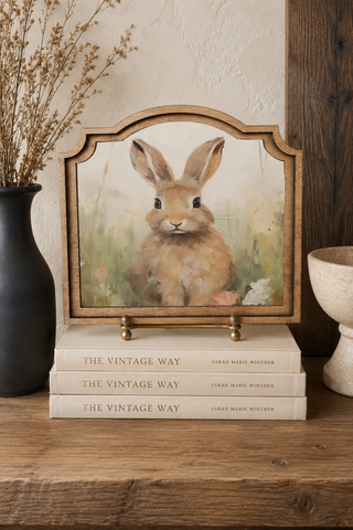 Tan Bunny Provincial Framed Art