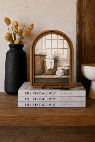 Laundry Baskets Arch Framed Art 8.25x11"