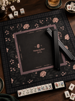 MAHJONG ROW AND CO. Mocha Bloom – Dark Mahjong Mat
