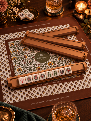 MAHJONG ROW AND CO. Autumn Brown Rack & Pusher Set