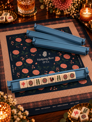 MAHJONG ROW AND CO. Porcelain Blue Rack & Pusher Set