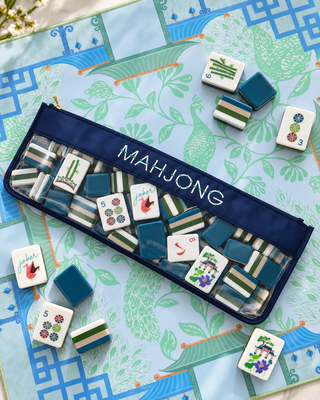 OH MY MAHJONG Navy Bamboo Mahjong Bag
