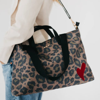 Pretty Simple Chelsie Canvas Printed Tote, Leopard