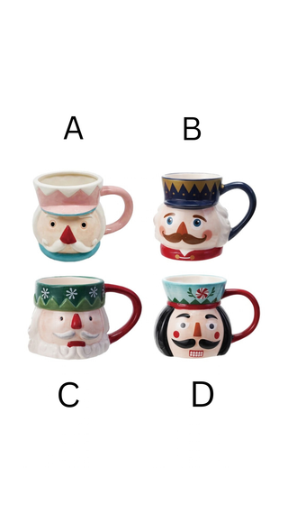 CREATIVE CO-OP 12 oz. Hand-Painted Ceramic Mug, 4 Styles