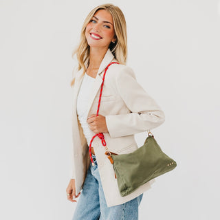 Pretty Simple Cosette Canvas Shoulder Bag in Olive
