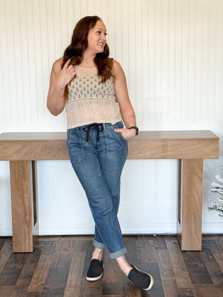 JUDY BLUE HW Vintage Wash Jogger