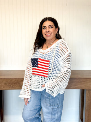 Stars & Stripes Lightweight Hoodie, Ivory