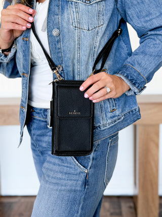 Kedzie Eclipse Smartphone Crossbody Open Stock, Black