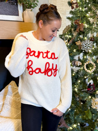 Santa Baby Embroidered Holiday Sweater