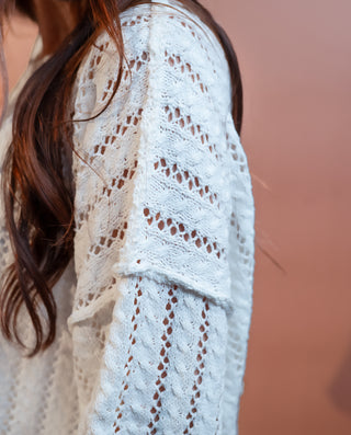 ALLIE ROSE Women's Off-White Maple Sweater