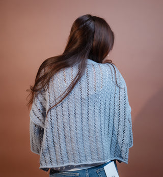 ALLIE ROSE Women's Dusty Blue Maple Sweater