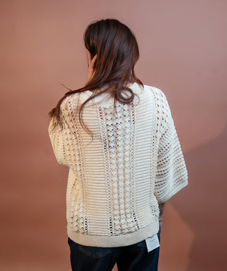 ALLIE ROSE Women's Champagne Sparkle Knit Sweater