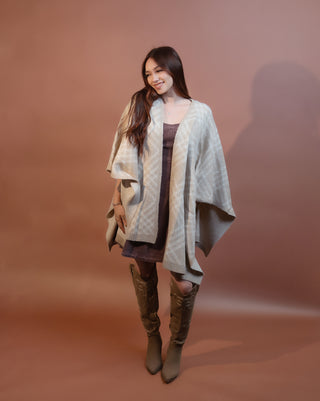 ALLIE ROSE Women's Harvest Plaid Wrap Poncho