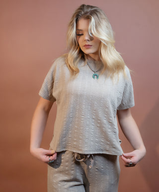 ALLIE ROSE Women's Oat & Honey Knit Top