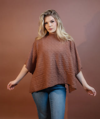 ALLIE ROSE Women's Hickory Cable Knit Poncho