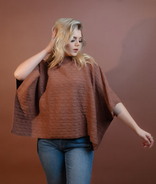 ALLIE ROSE Women's Hickory Cable Knit Poncho