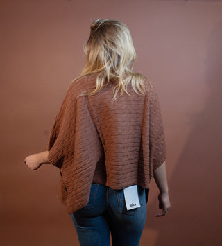 ALLIE ROSE Women's Hickory Cable Knit Poncho
