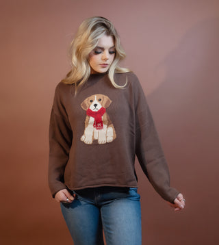 BLUE PEPPER Women's Paws & Cocoa Knit Pullover