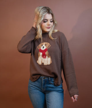BLUE PEPPER Women's Paws & Cocoa Knit Pullover