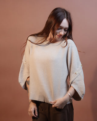 ALLIE ROSE Women's Latte Weather Stitch Knit Sweater