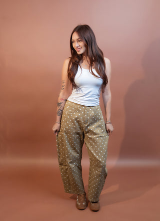 DAVI & DANI Women's Cider Speck Barrel Pants