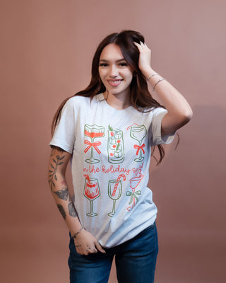 Festivitees In the Holiday Spirit Unisex Graphic Tee, Gray