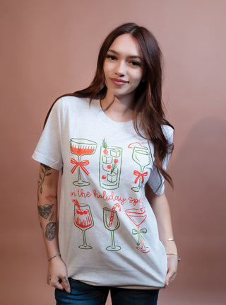 Festivitees In the Holiday Spirit Unisex Graphic Tee, Gray