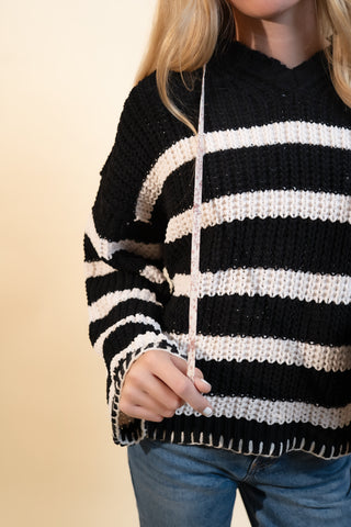 POL Women's Evening Chill Striped Chenille Hoodie
