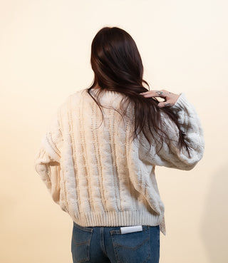 POL Women's Cozy Knot Chenille V-Neck Sweater