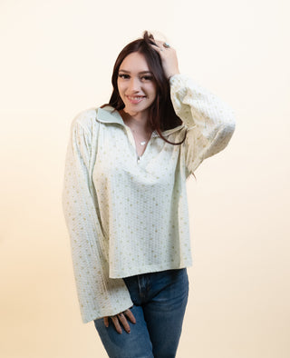 POL Women's Meadow Mist Floral Quarter-Zip