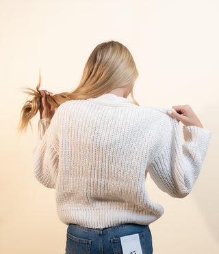 POL Women's Acorn Lane Statement Button Cardigan