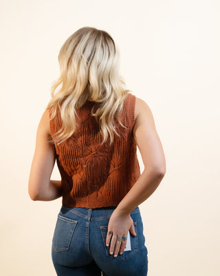 COZY CO Women's Cinnamon Tie Sweater Vest
