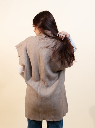 COZY CO Women's Mocha Maple Sleeveless Cardigan