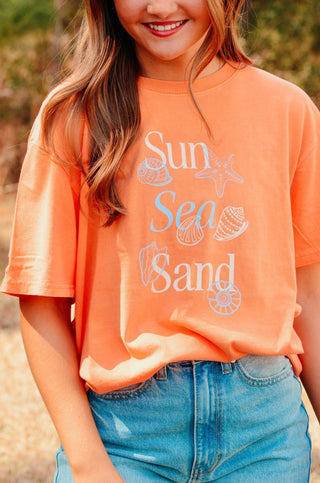Sun Sea Sand Tangerine Tee