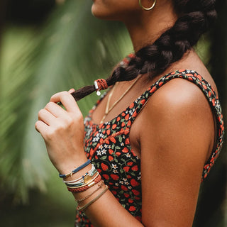 K'LANI "Imagine" Gold Rainbow Themed Hair Tie Bracelets