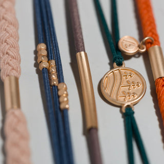 K'LANI "Discover" Gold Pine Tree Charm Hair Tie Bracelets