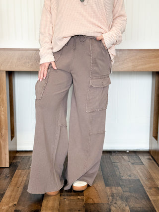 Driftwood Cargo Terry Sweatpants, Espresso