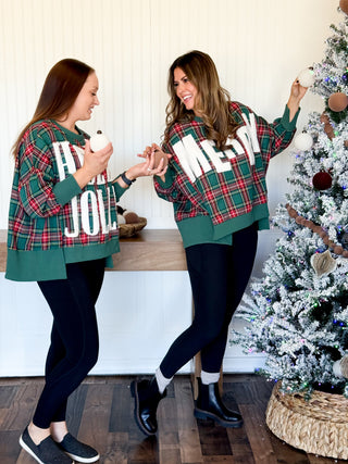 Merry & Bright Plaid Sweatshirt