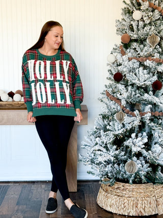 Holly Jolly Plaid Sweatshirt