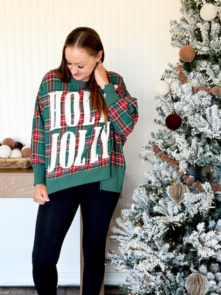 Holly Jolly Plaid Sweatshirt