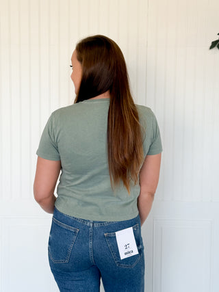 Mineral Wash Standard-Fit Jersey Tee, Sage Green