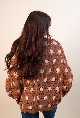 POL Women's Cinnamon Petal Batwing Cardigan, One Size