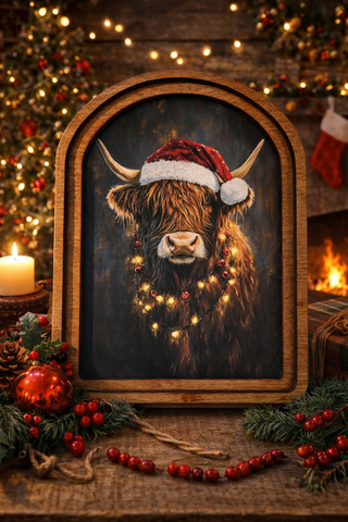 Christmas Highland Arch Framed Art 6x8"