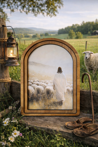 Jesus Sheep Arch Framed Art 8.25x11"