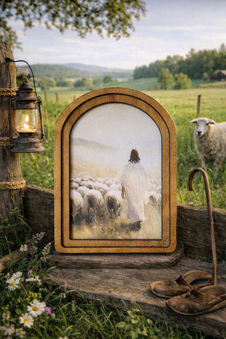 *PRE ORDER* Jesus Sheep Arch Framed Art 6x8"