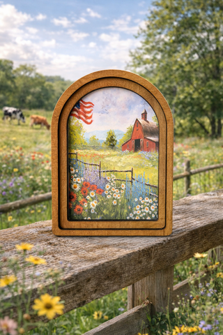 *PRE ORDER* Patriotic Farm Framed Art 6x8"